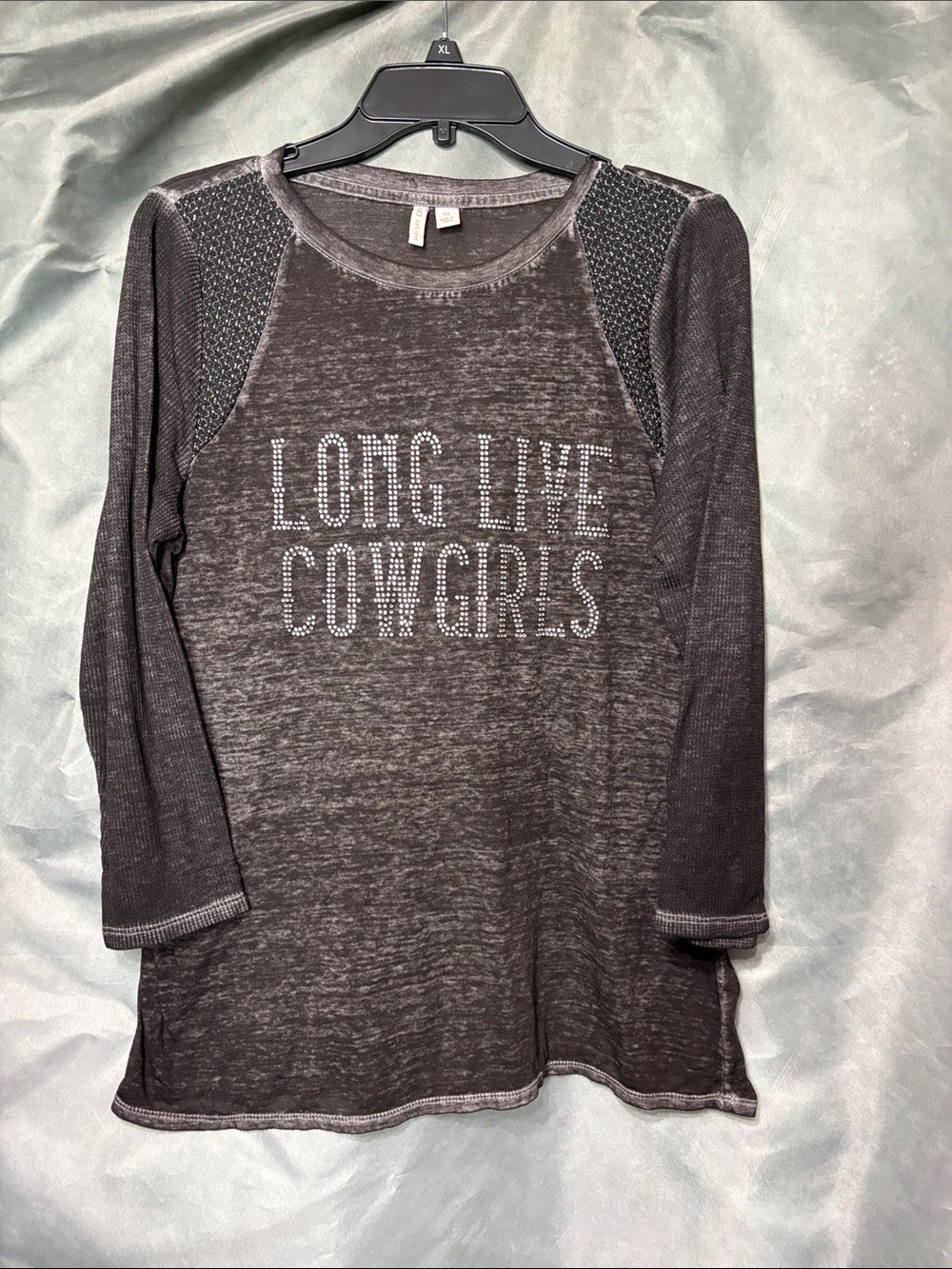 Cato Dark Gray Long Sleeve "Long Live Cowgirls" Graphic Tee